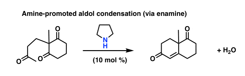 amine promoted aldol condensation via enamine