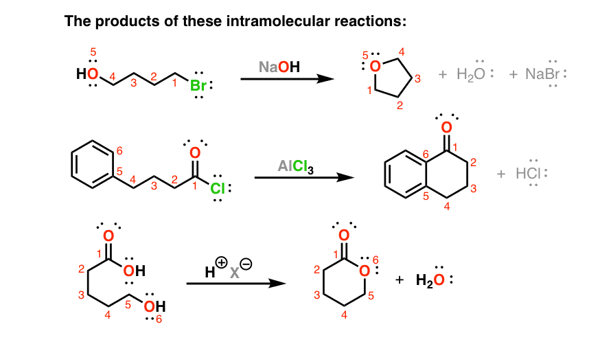 examples of intramolecular reactions sn2 friedel crafts and lactonization
