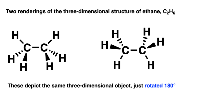 drawing of ethane in the eclipsed conformation line diagram