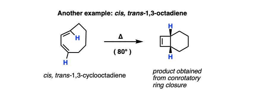 example of thermal ring closure to give cyclobutene