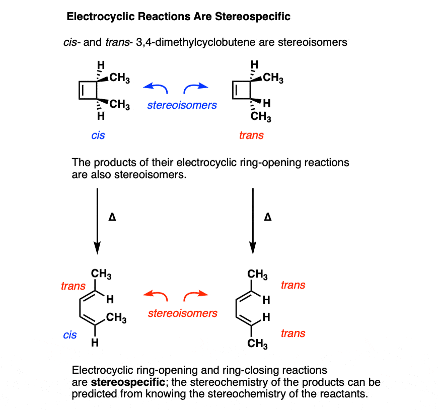 electrocyclic-reactions-are-stereospecific-stereoisomers-give-products-that-are-stereoisomers-of-each-other
