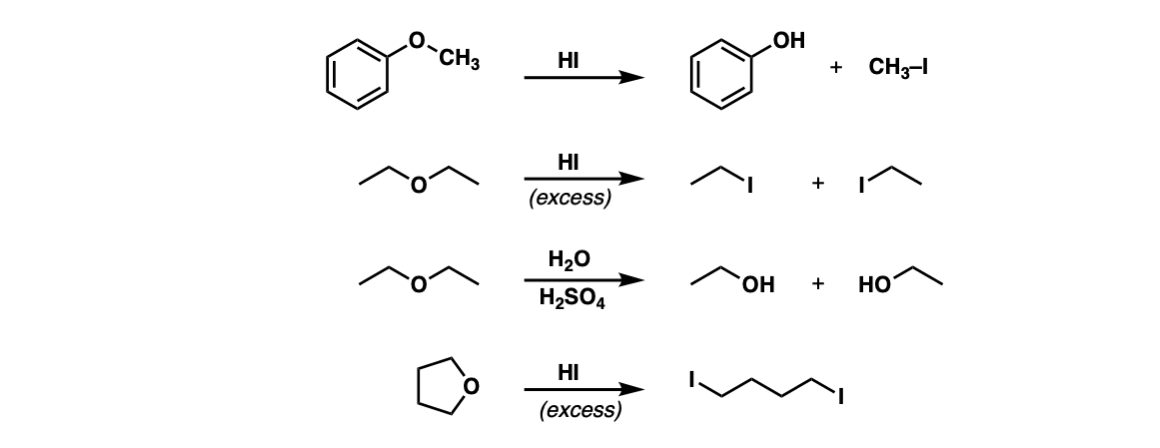 examples of sn2 cleavage of ethers.