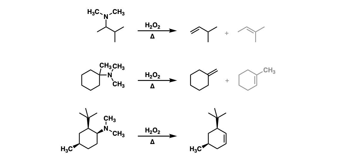 examples of cope elimination reaction to give alkenes