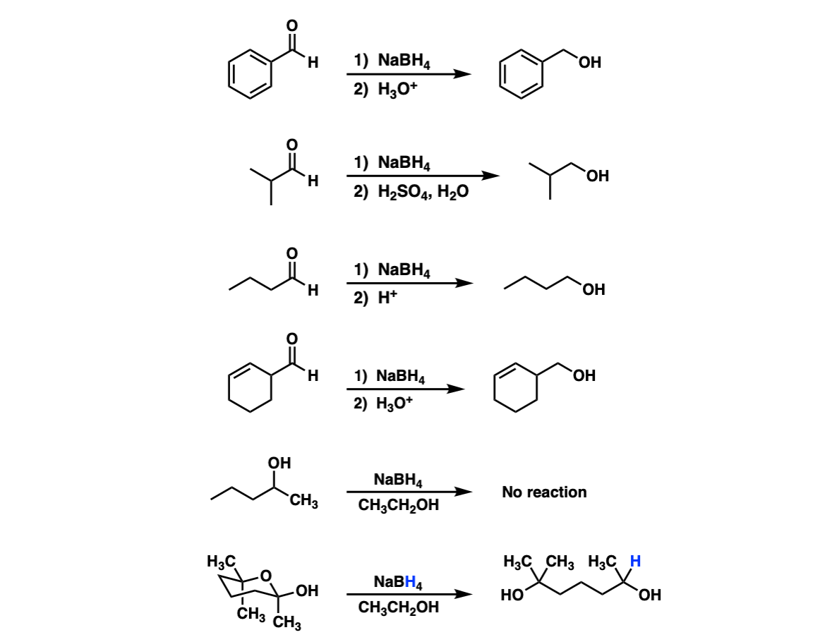 Addition of NaBH4 to aldehydes to give primary alcohols – Master