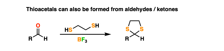 formation of thioacetals from ketones using bf3 and 1 2 ethanedithiol