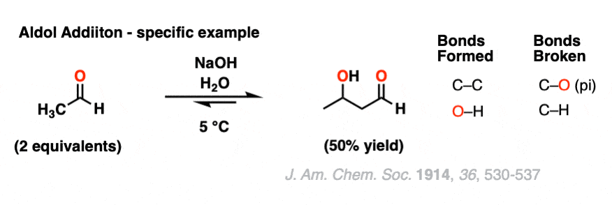 base catalyzed addition reaction of aldehydes specific example acetaldehyde
