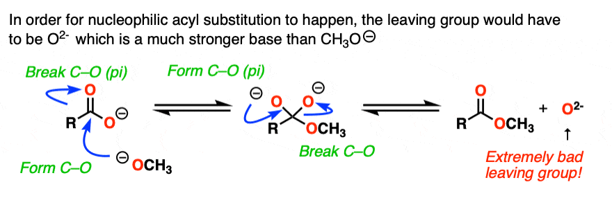 Nucleophilic Acyl Substitution With Negatively Charged Nucleophiles