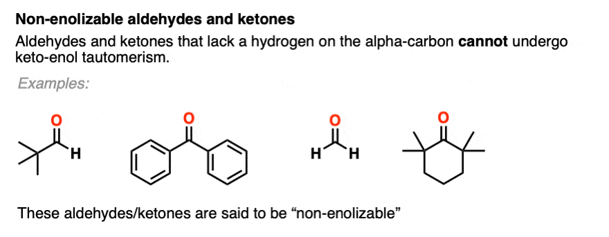 不可烯化的醛和酮