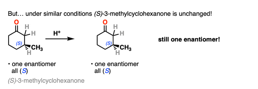 acid does not cause epimerization if chiral center is not at alpha carbon