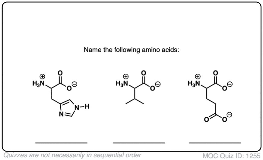 Amino Acid Quizzes Master Organic Chemistry