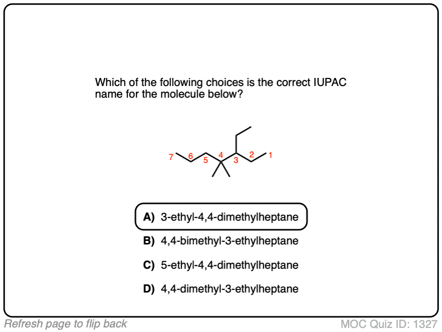 nomenclature of organic compounds practice