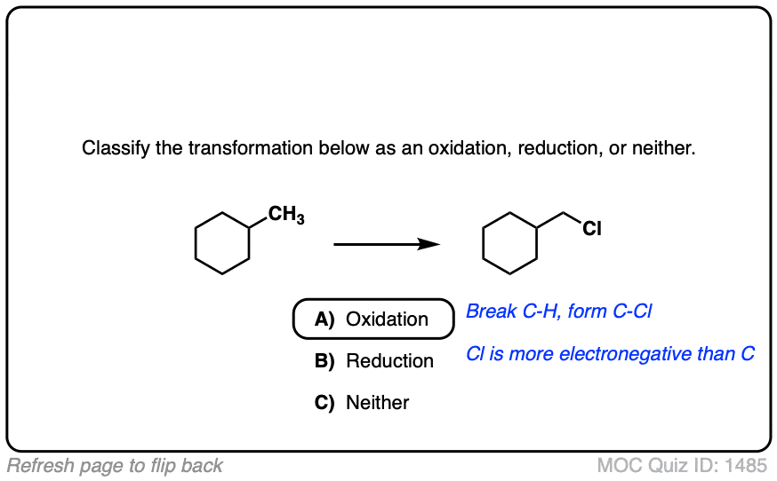 oxidation reaction example organic chemistry