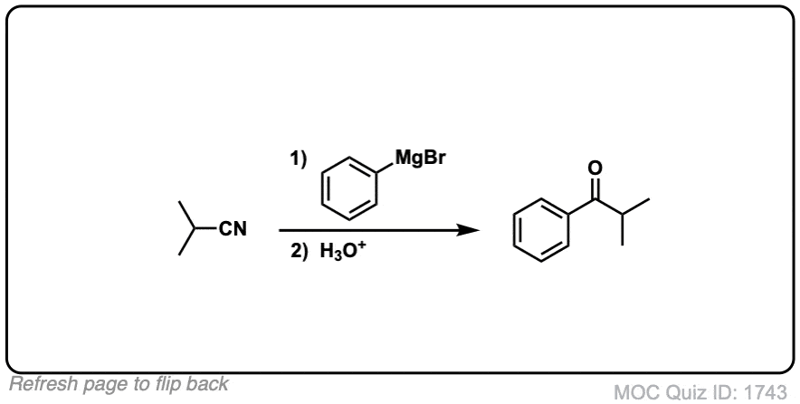 Addition of Grignard reagents to nitriles to give ketones after