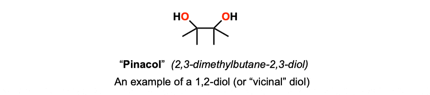 structure of the vicinal diol pinacol