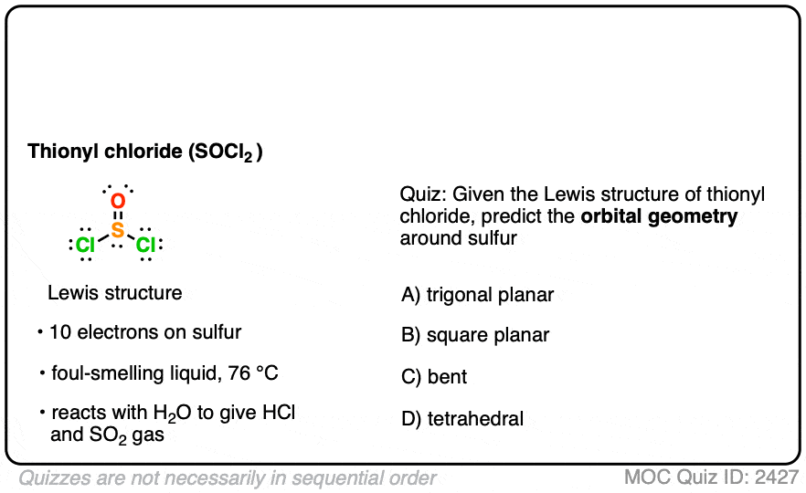 thionyl chloride lewis structure