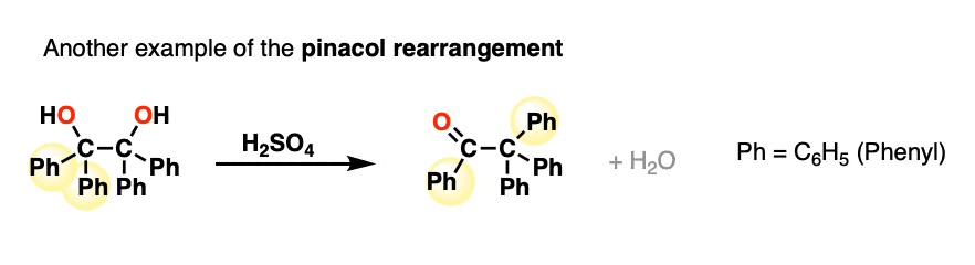 example of pinacol rearrangement from organic syntheses tetraphenyl migration