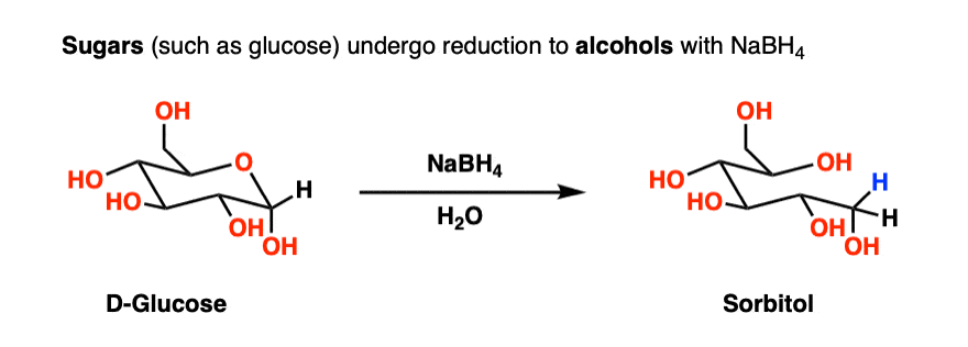 Reduction of glucose by nabh4 to give sorbitol
