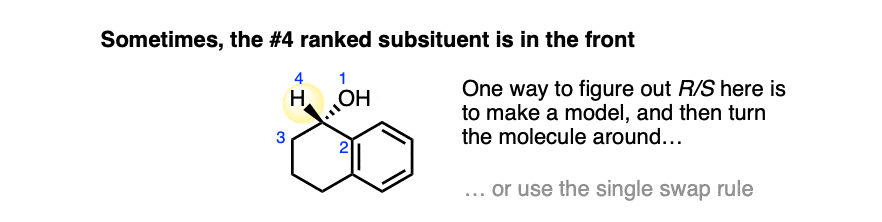 example of trying to determine r s when the fourth ranked substituent is in the front