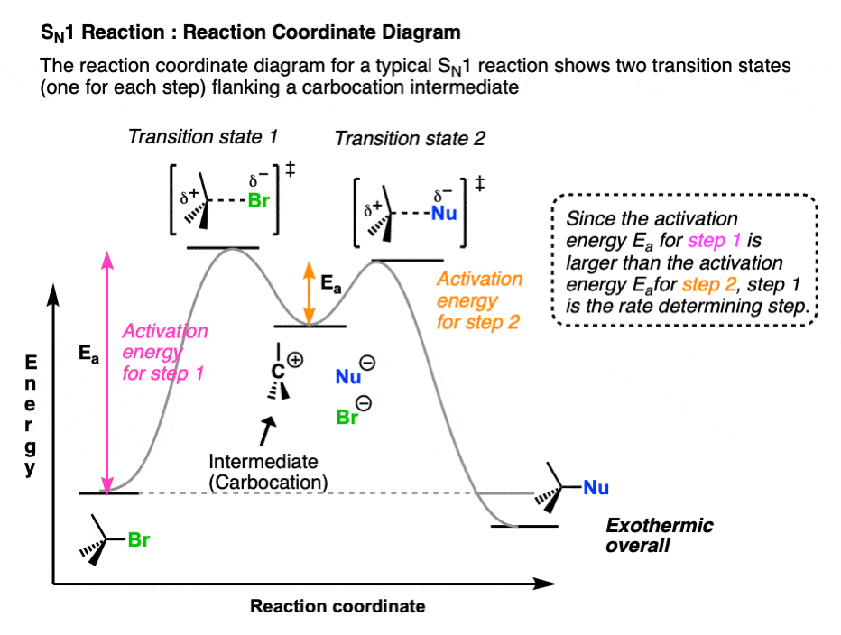 reaction coordinate diagram of the sn1 reaction