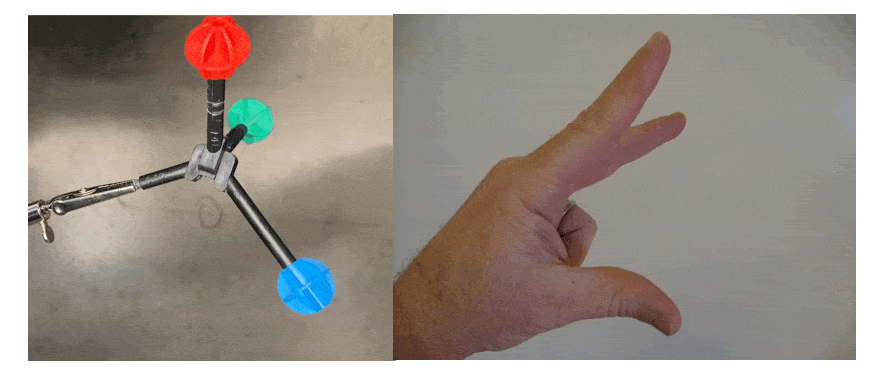 if one does not have a molecular model kit it's possible to use one's hand instead