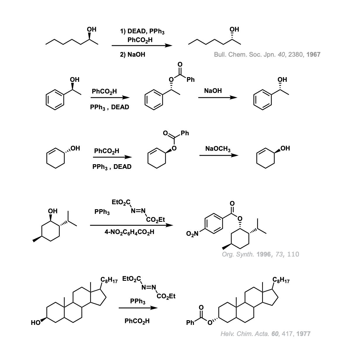 Examples of Mitsonobu Reaction