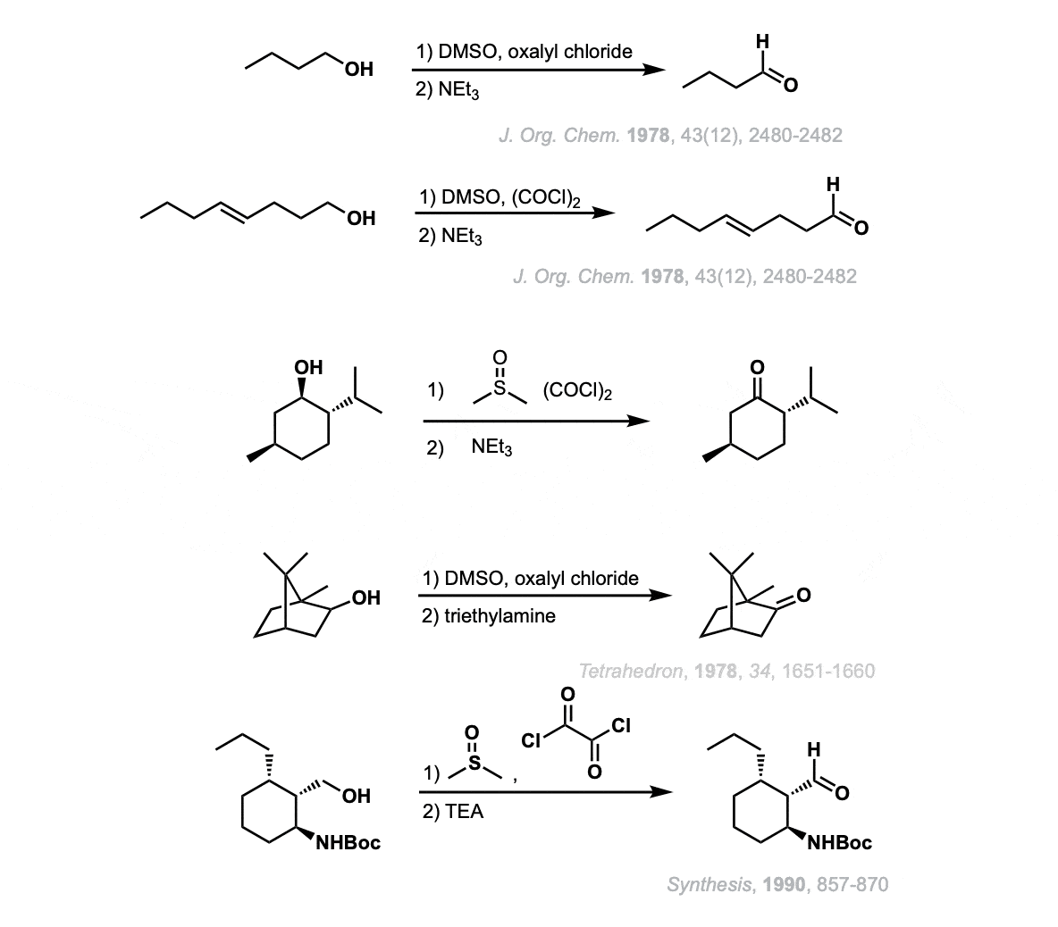 Examples of swern oxidation